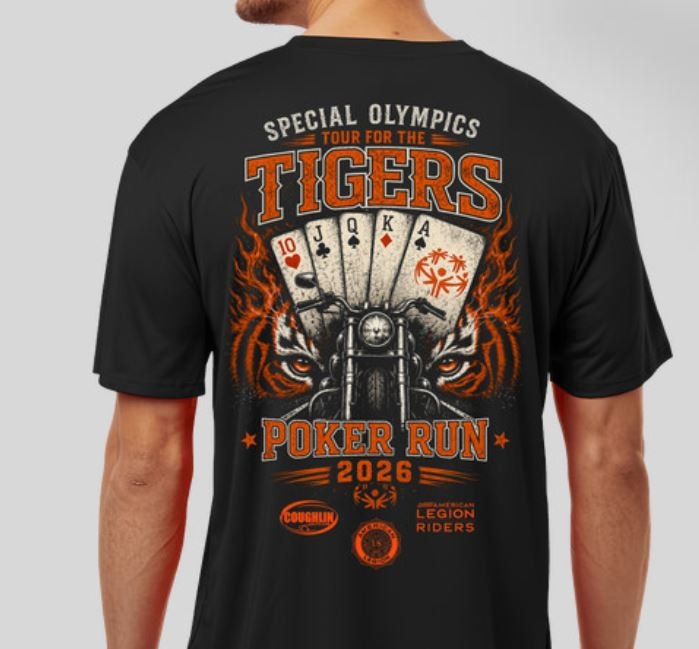 2026 Tour for the Tigers Poker Run t-shirt design